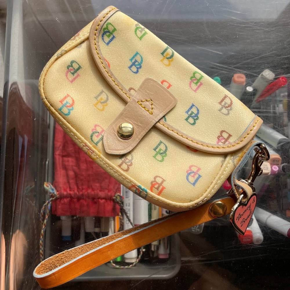 Vintage Dooney & Bourke Rainbow Monogram Wristlet
